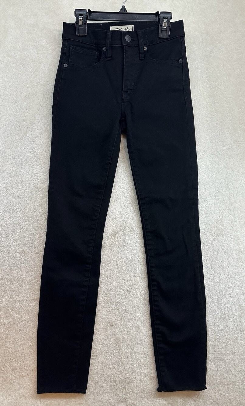 Women's Madewell 9" High-Rise Skinny Jeans Black Cutoff Size 24